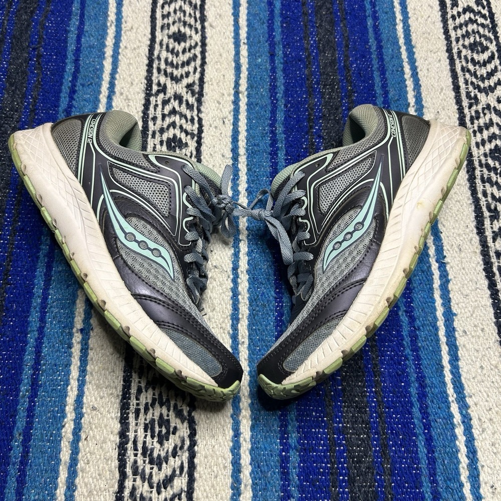 Saucony Cohesion 12 Women's Size 8W Running Sneaker Gray/Green Low Top Lace-Up
